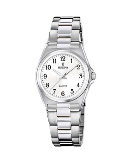 Женские часы F20553/1 Acero Classic стальной и белый циферблат Festina, серебро 8430622778988 | plata