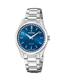 F20583/3 Женские часы Mademoiselle из стали с синим циферблатом Festina, серебро 8430622788840 | plata