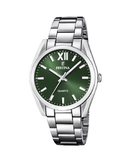 F20622/4 Женские часы Boyfriend из стали с зеленым циферблатом Festina, серебро 8430622787959 | plata