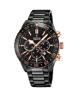 F20577/1 Мужские часы из черной керамики из стали Festina, черный 8430622784729 | negro