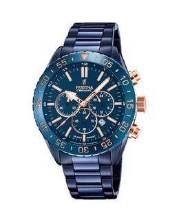 F20576/1 Мужские керамические часы из стали Festina, синий 8430622784712 | azul