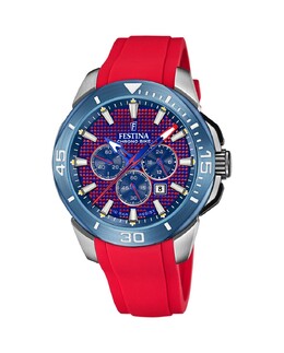 F20642/2 Chrono Bike Красные резиновые мужские часы Festina, красный 8430622795299 | rojo