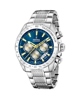 F20668/5 Timeless Мужские часы с хронографом из серебряной стали Festina, серебро 8430622814655 | plata