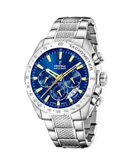F20668/2 Мужские часы Timeless Chronograph из серебряной стали Festina, серебро 8430622814723 | plata