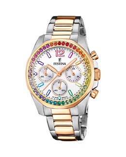 F20608/2 Женские часы Boyfriend из двухцветной стали Festina, серебро 8430622795947 | plata