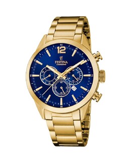 Мужские часы F20633/2 Timeless Chronograph из золотой стали Festina, золотой 8430622792908 | oro