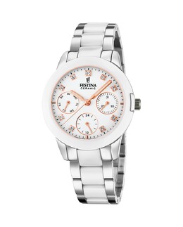 F20497/1 Женские керамические часы из белой стали Festina, белый 8430622759857 | blanco