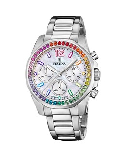 F20606/2 Женские часы Boyfriend со стальным и кремовым циферблатом Festina, серебро 8430622788994 | plata