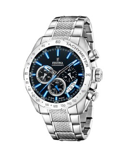 F20668/6 Мужские часы Timeless Chronograph из серебряной стали Festina, серебро 8430622814730 | plata