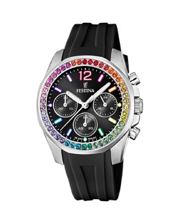 F20610/3 Часы Boyfriend черные резиновые женские Festina, черный 8430622789069 | negro