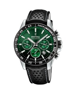 F20561/5 Timeless Chronograph Черные кожаные мужские часы Festina, черный 8430622790621 | negro