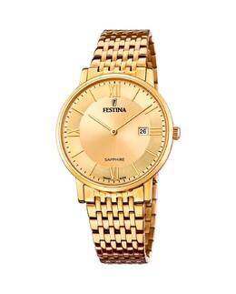F20020/2 Мужские часы из золотой стали швейцарского производства Festina, золотой 8430622757167 | oro