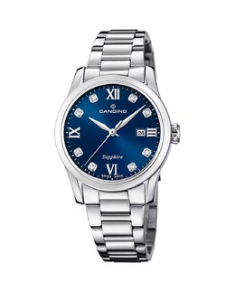 C4738/2 Женские часы Newness из стали с синим циферблатом Candino, серебро 8430622790928 | plata