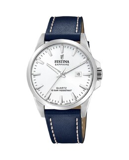 F20025/2 Мужские часы из синей кожи швейцарского производства Festina, синий 8430622788680 | azul