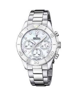 F20603/1 Женские часы Boyfriend со стальным и кремовым циферблатом Festina, серебро 8430622788925 | plata