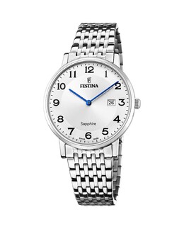 F20018/4 Мужские часы из серебряной стали швейцарского производства Festina, серебро 8430622807626 | plata