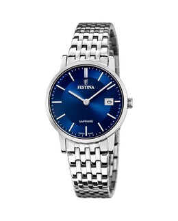 Женские часы F20019/2 Swiss Made из серебристой стали Festina, серебро 8430622757327 | plata