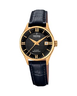 F20011/4 Черные кожаные женские часы Swiss Made Festina, черный 8430622733550 | negro