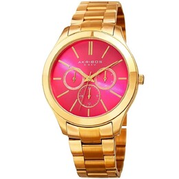 AK952 Повседневные часы в круглом корпусе Akribos XXIV, розовый m848572095754 | pink