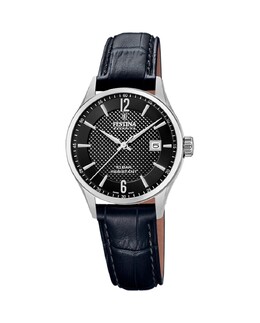 Женские часы F20009/4 Swiss Made черные кожаные Festina, черный 8430622733475 | negro