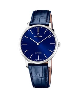 F20012/3 Мужские часы из синей кожи швейцарского производства Festina, синий 8430622757266 | azul