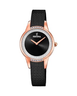 F20496/2 Женские часы Mademoiselle из черной стали Festina, черный 8430622761065 | negro
