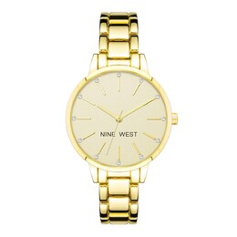 Женские золотистые часы-браслет Nine West с хрустальными акцентами, цвет Gold Tone Champagne 55640195 | gold tone champagne