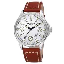 AK833 Повседневные часы в круглом корпусе Akribos XXIV, белый m848572064804 | white