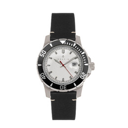 Кожаные наручные часы dive pro 200 с датой Nautis, черный 2482384 | schwarz-weiss
