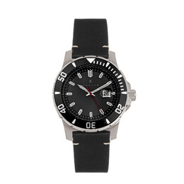 Кожаные наручные часы dive pro 200 с датой Nautis, черный 2481230 | schwarz