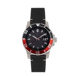 Кожаные наручные часы Dive pro 200 с датой Nautis, красный 2482026 | rot