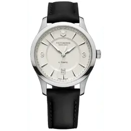 Victorinox Swiss Army Alliance Automatic мужские часы с белым циферблатом и черным кожаным ремешком 241871 7876918935612 | white