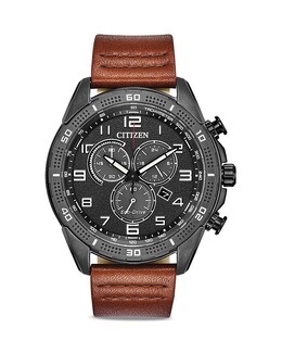 Часы Citizen Eco-Drive Brycen Weekender, 45 мм, черный 4416408 | black/brown