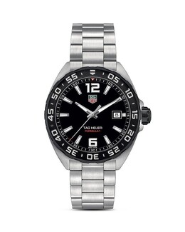 Tag Heuer Formula 1 Мужские кварцевые часы из черной стали, 41 мм, серебряный 1339400 | black/silver