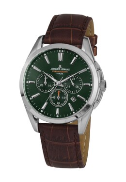 Мужской хронограф 1-1945С Jacques Lemans, коричневый 4040662165378 | braun