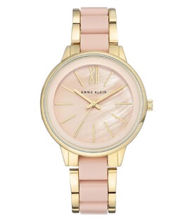Женские золотистые румяные часы-браслет с звеньями, 37 мм Anne Klein 2522502 | blush