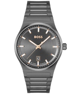 Мужские часы Candor Quartz Basic Calendar с ионным покрытием, серая сталь, 41 мм Hugo Boss 16401542 | gray