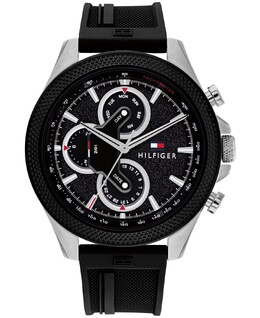 Мужские многофункциональные черные силиконовые часы 46 мм Tommy Hilfiger 16341271 | black