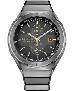 Мужские часы Citizen с хронографом Armor Eco-Drive 10479300, титановый браслет 44 мм серебристого цвета