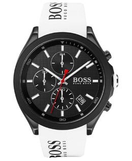 Мужские часы с хронографом Velocity, белый силиконовый ремешок, 45 мм Hugo Boss 10050570 | white
