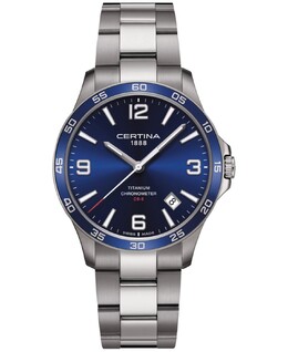 Мужские швейцарские часы DS-8 с титановым браслетом 42 мм Certina 16224987 | blue