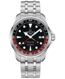 Мужские швейцарские автоматические часы DS Action GMT с браслетом из нержавеющей стали, 43 мм Certina 16224953 | black