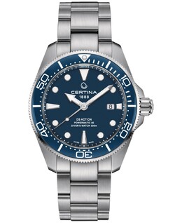 Мужские швейцарские автоматические часы DS Action Diver с браслетом из нержавеющей стали, 43 мм Certina 16224963 | blue