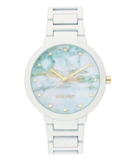 Женские белые часы с прорезиненным браслетом, 40,5 мм Nine West 11663929 | no color