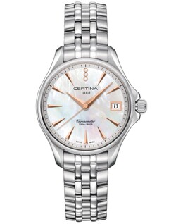 Женские швейцарские часы DS Action Diamond Accent из нержавеющей стали с браслетом, 34 мм Certina, белый 16224944 | white mother of pearl