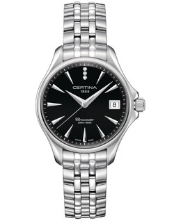 Женские швейцарские часы DS Action Diamond Accent из нержавеющей стали с браслетом, 34 мм Certina, черный 16224943 | black