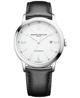 Мужские швейцарские автоматические часы Classima с черным кожаным ремешком 42 мм M0A10332 Baume & Mercier 4529767 | black
