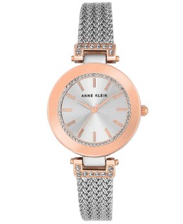 Женские часы с сетчатым браслетом из нержавеющей стали 30 мм Anne Klein, серебро 5250000 | silver
