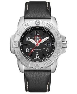 Мужские часы Navy Seal 3251 из нержавеющей стали с черным кожаным ремешком Luminox 7617217 | black