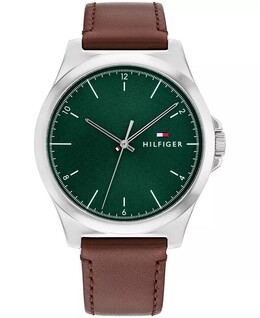 Мужские кварцевые коричневые кожаные часы 43 мм Tommy Hilfiger, коричневый 16954369 | brown